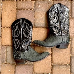 Vintage Tony Lama 6250 Black/Gray Cowboy Boots 9D